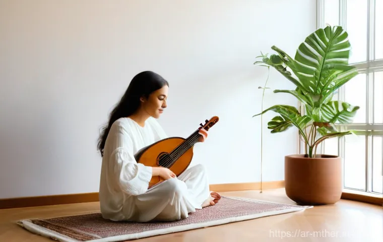 음악테라피사 최신 치료법 - **Prompt 1: Serene Self-Discovery Through Melodies**
    A person, gender-neutral, in their late 20s...
