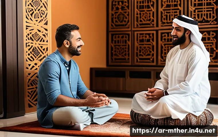 음악테라피사 직무 평가 - A professional Arabic music therapist conducting a therapy session with a middle-aged male patient i...
